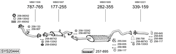Sistema de gases de escape Mitsubishi PAJERO II