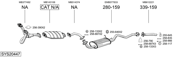 Sistema de gases de escape Mitsubishi PAJERO I