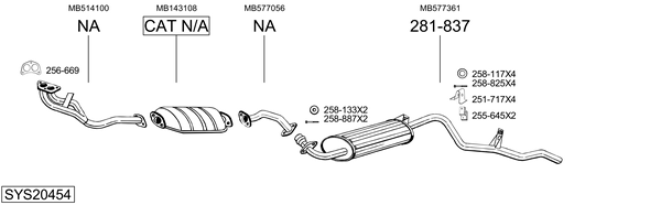 Sistema de gases de escape Mitsubishi PAJERO I