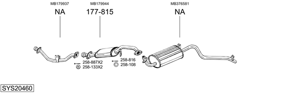 Sistema de gases de escape Mitsubishi PAJERO I