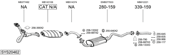 Sistema de gases de escape Mitsubishi PAJERO I