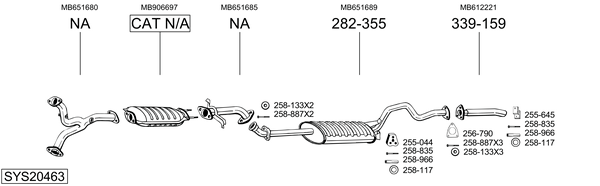 Sistema de gases de escape Mitsubishi PAJERO II