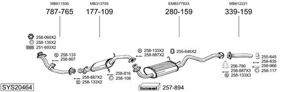 Sistema de gases de escape Mitsubishi PAJERO I