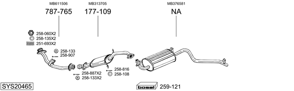 Sistema de gases de escape Mitsubishi PAJERO I