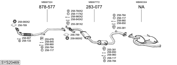 Sistema de gases de escape Mitsubishi SPACE RUNNER MPV