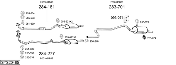 Sistema de gases de escape Nissan MICRA I