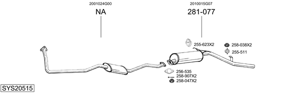 Sistema de gases de escape Nissan PICK UP