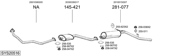 Sistema de gases de escape Nissan PICK UP