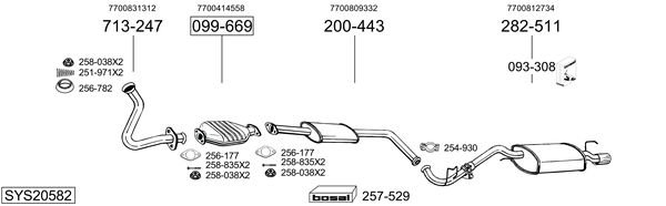 Sistema de gases de escape Renault CLIO I
