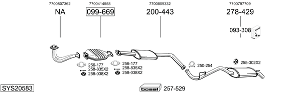 Sistema de gases de escape Renault CLIO I
