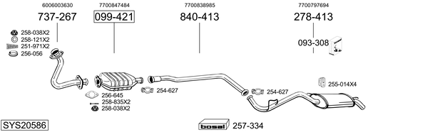 Sistema de gases de escape Renault CLIO I Hatchback Van