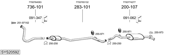 Sistema de gases de escape Renault 11 Hatchback Van