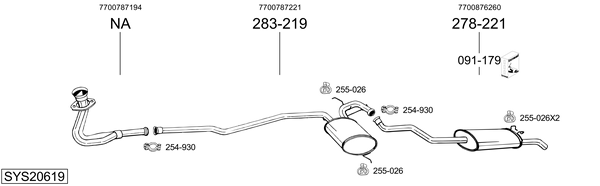 Sistema de gases de escape Renault 19 I