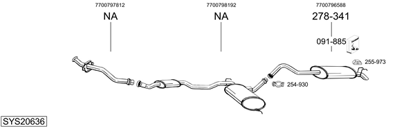 Sistema de gases de escape Renault 21