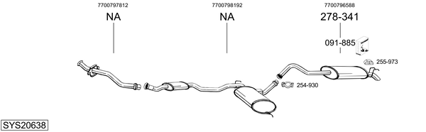 Sistema de gases de escape Renault 21
