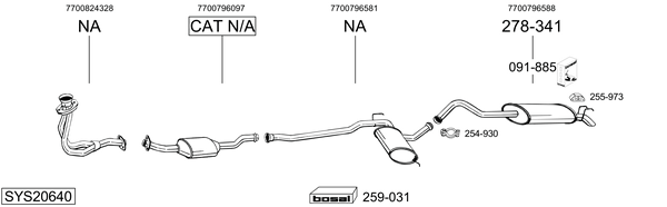 Sistema de gases de escape Renault 21