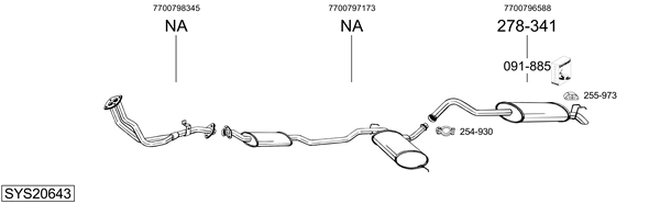 Sistema de gases de escape Renault 21