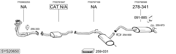 Sistema de gases de escape Renault 21