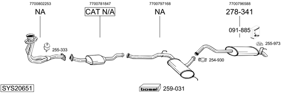 Sistema de gases de escape Renault 21