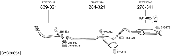 Sistema de gases de escape Renault 21