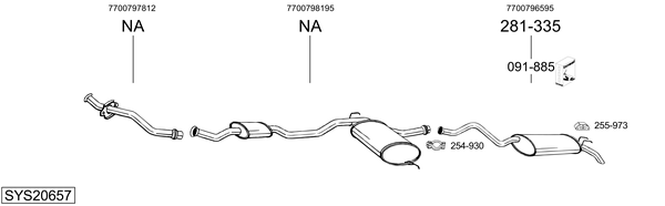 Sistema de gases de escape BOSAL SYS20657