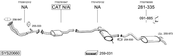 Sistema de gases de escape Renault 21 Estate