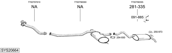 Sistema de gases de escape BOSAL SYS20664