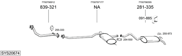 Sistema de gases de escape BOSAL SYS20674