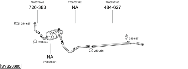 Sistema de gases de escape BOSAL SYS20680