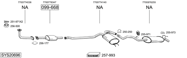 Sistema de gases de escape Renault 9