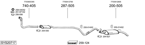 Sistema de gases de escape BOSAL SYS20717
