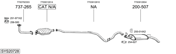 Sistema de gases de escape Renault RAPID Box Body/MPV