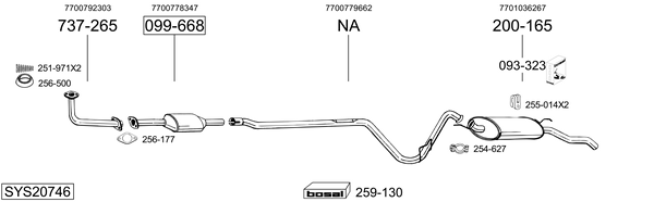 Sistema de gases de escape BOSAL SYS20746