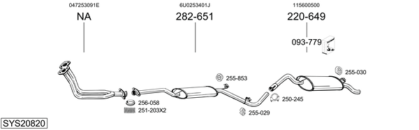 Sistema de gases de escape Skoda FAVORIT