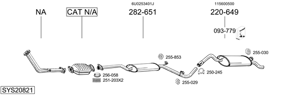 Sistema de gases de escape Skoda FAVORIT