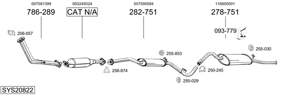 Sistema de gases de escape Skoda FAVORIT Forman