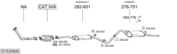 Sistema de gases de escape BOSAL SYS20826