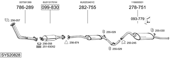 Sistema de gases de escape Skoda FAVORIT Forman