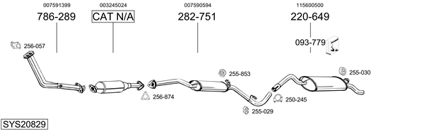 Sistema de gases de escape Skoda FAVORIT
