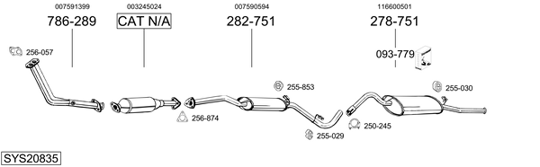 Sistema de gases de escape BOSAL SYS20835
