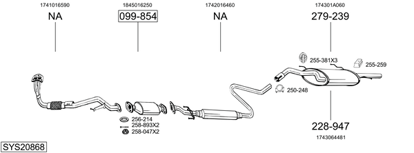 Sistema de gases de escape Toyota CARINA V Estate