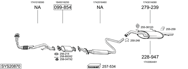 Sistema de gases de escape Toyota CARINA V Estate
