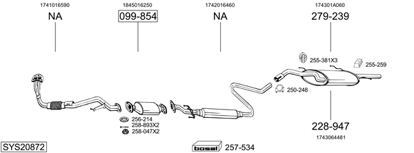 Sistema de gases de escape Toyota CARINA V