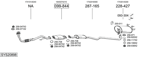 Sistema de gases de escape Toyota COROLLA Compact · Toyota COROLLA Liftback