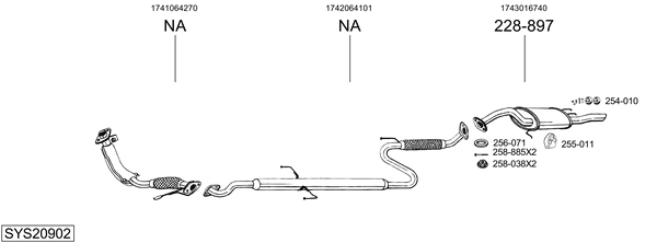 Sistema de gases de escape Toyota COROLLA Compact · Toyota COROLLA Liftback