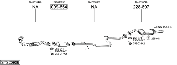 Sistema de gases de escape Toyota COROLLA Compact · Toyota COROLLA Liftback