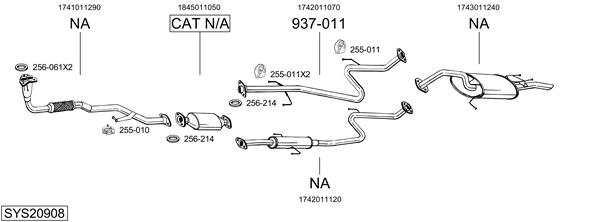 Sistema de gases de escape Toyota COROLLA Station Wagon