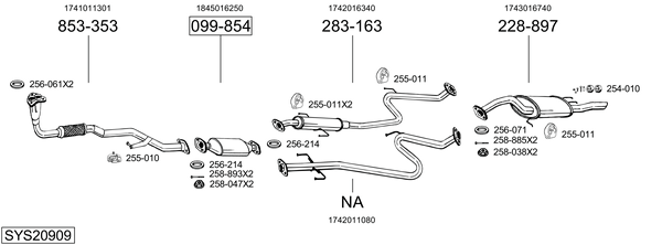 Sistema de gases de escape Toyota COROLLA Station Wagon