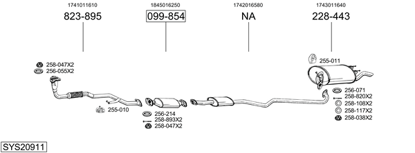Sistema de gases de escape BOSAL SYS20911