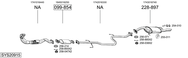 Sistema de gases de escape Toyota COROLLA Station Wagon